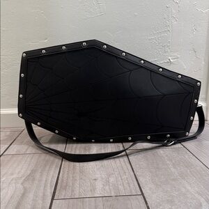 Black Coffin-Shaped Shoulder Bag